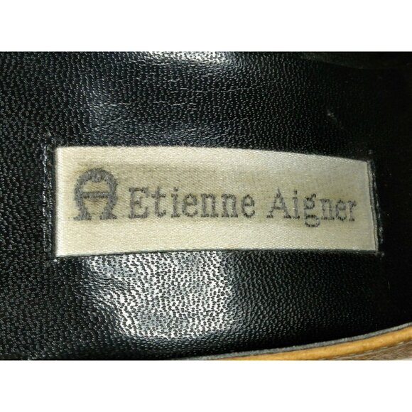 Etienne Aigner Cavalier Women's Leather Tan Brown Heel Mules Slip On Sz 6.5 M - Picture 10 of 10
